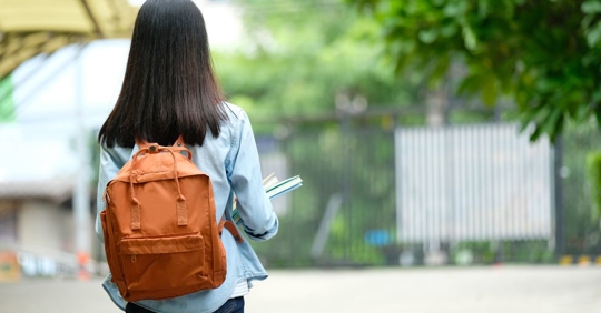 girl going back to school